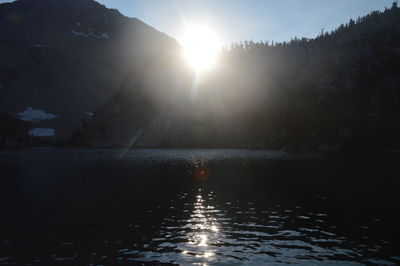 Reflection of sun in water