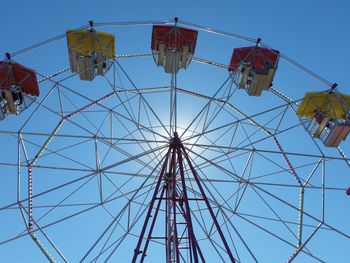 Low angle view of ferris wheel against clear sky