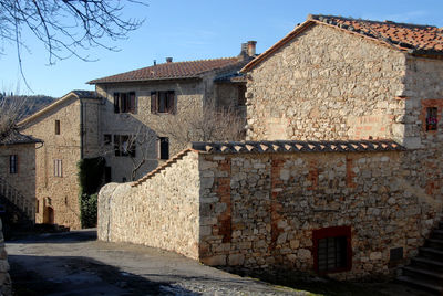 Old building against blue sky