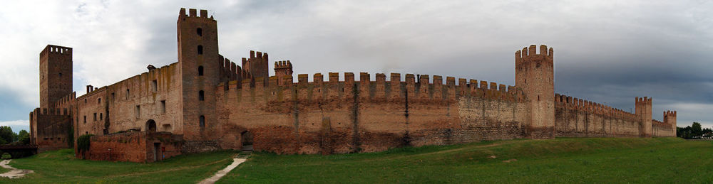 Panorama view of medieval defense walls of the town of montagnana.
