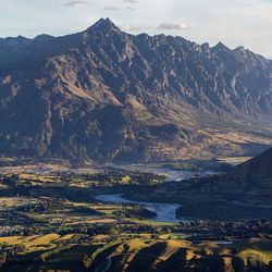 Aerial view of a mountain range