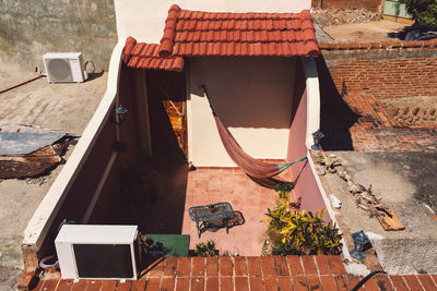 High angle view of residential building