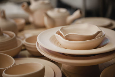 Close-up of containers on table