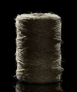 Close-up of ropes on black background