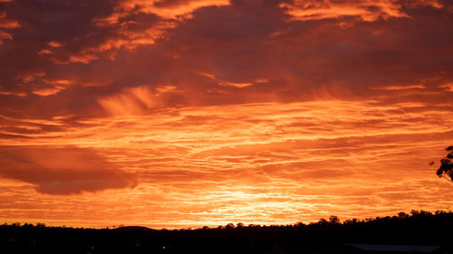 Scenic view of dramatic sky during sunset