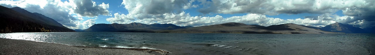 Scenic view of mountains against cloudy sky