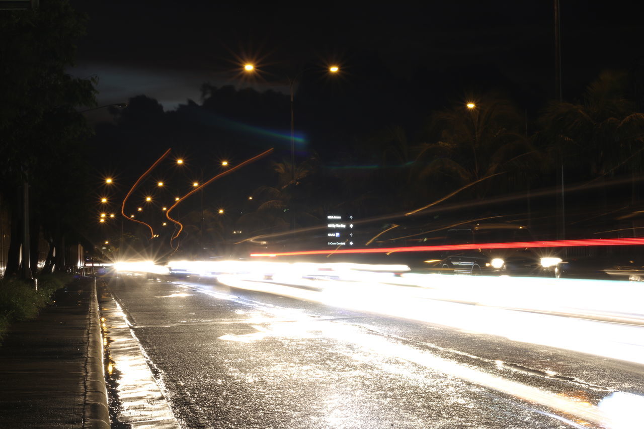 LIGHT TRAILS ON ROAD