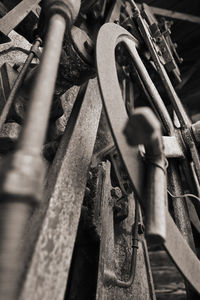 Close-up of old rusty bicycle