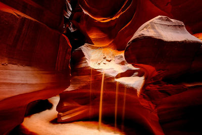 Rock formations at antelope canyon