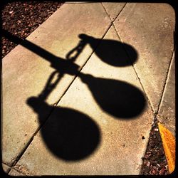 High angle view of shadow on ground