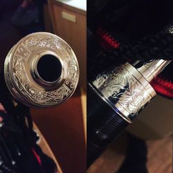 Close-up of camera on table