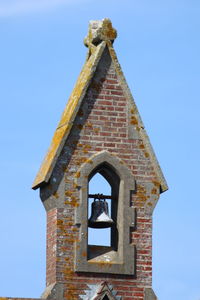 Low angle view of old building against clear sky