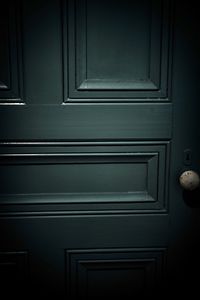 Closed door of house