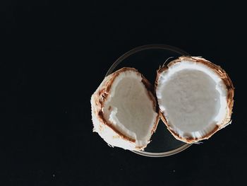 High angle view of ice cream on plate