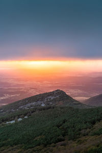 Scenic view of landscape during sunset