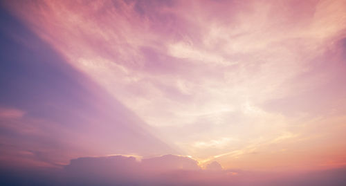 Low angle view of sky during sunset