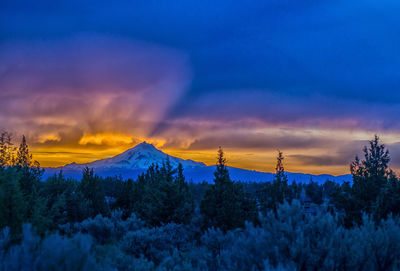 Scenic view of landscape against sky during sunset