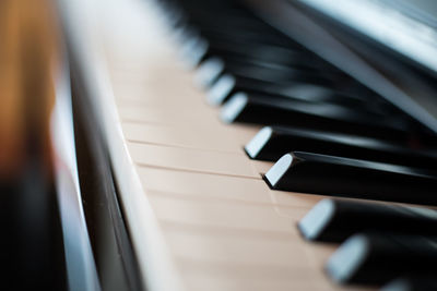 Close-up of piano keys