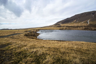 River at the countryside of west iceland in springtime
