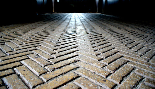 Surface level of cobblestone street