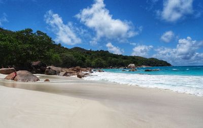 Scenic view of beach against sky