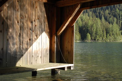 View of bridge over lake