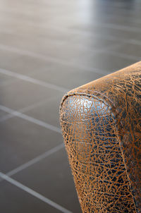 High angle view of leaf on floor