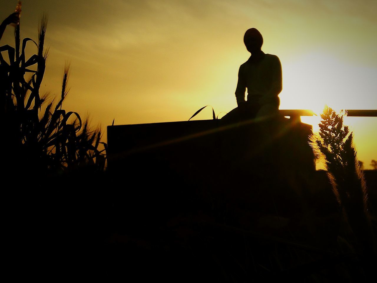 silhouette, sunset, one person, statue, men, outdoors, sculpture, adults only, adult, sky, army soldier, only men, day, one man only, people