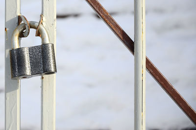 Close-up of locked gate