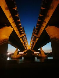 Low angle view of bridge against clear sky