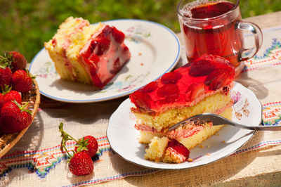 Close-up of dessert in plate