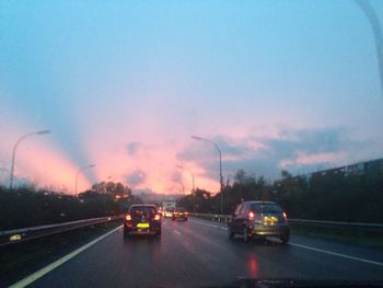 Cars moving on road