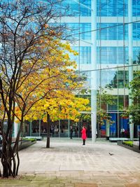 Woman walking in city