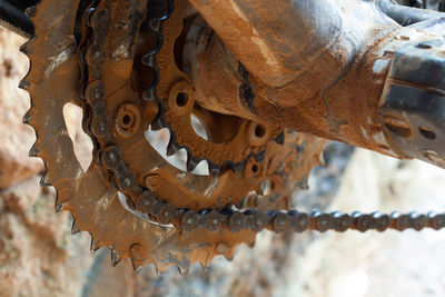 Close-up of rusty chain