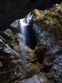 Low angle view of waterfall