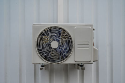 Condensing unit on building facade, denmark