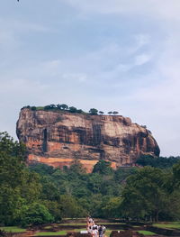 Scenic view of rock formations against sky