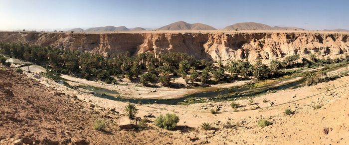 Panoramic view of desert against sky