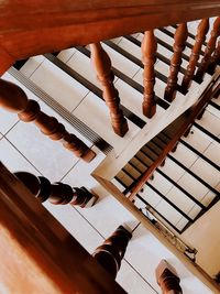 High angle view of staircase