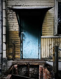 Old door abandoned building