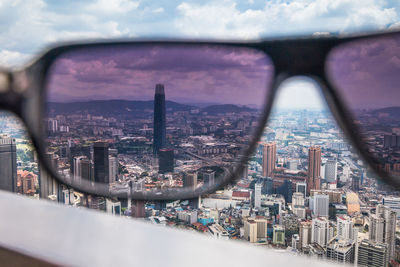 Aerial view of buildings in city