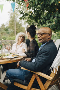 People sitting on table at restaurant