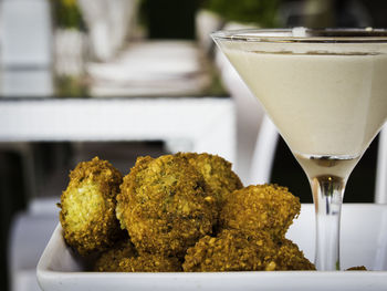 Rice croquettes and cocktail