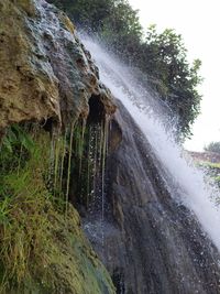 Water flowing through rocks