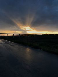 Road against sky during sunset