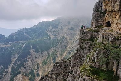 Panoramic view of rocky mountains against sky