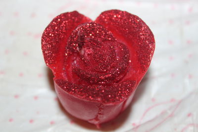 Close-up of heart shape on table