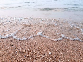High angle view of sandy beach