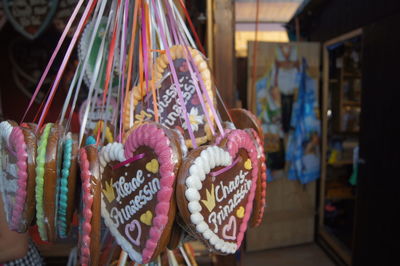 Gingerbread hearts for sale at market