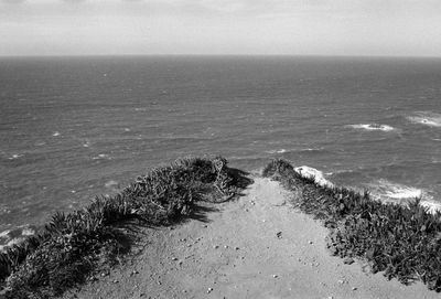High angle view of beach against sky